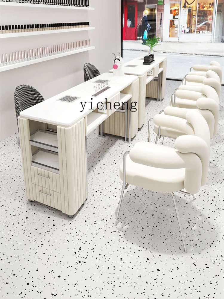 XL Stainless Steel New Vacuum Cleaner Nail Table and Chair Set Non-Leaking Gray Nail Table