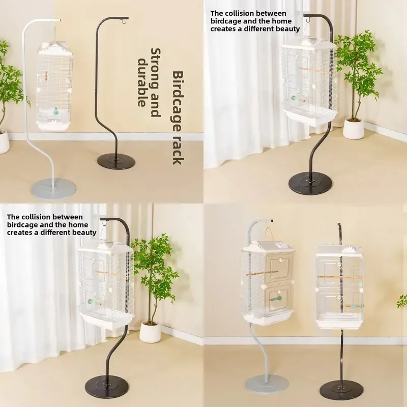 Solid Metal Birdcage Hanger Floor Rack Home Accessories for Parrot