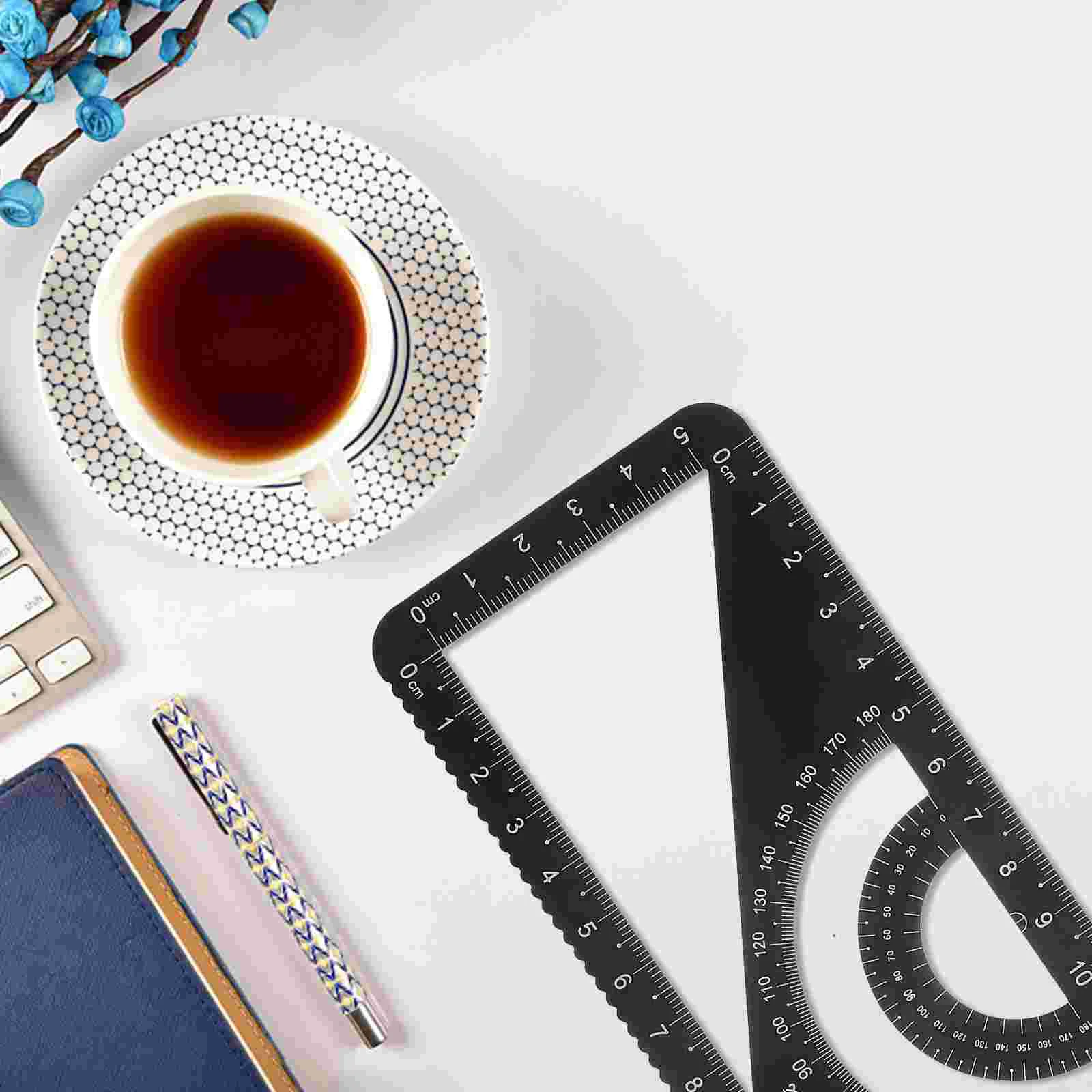 Metal Ruler School Stationery Protractor Drawing Measurement Tools Aluminum Alloy