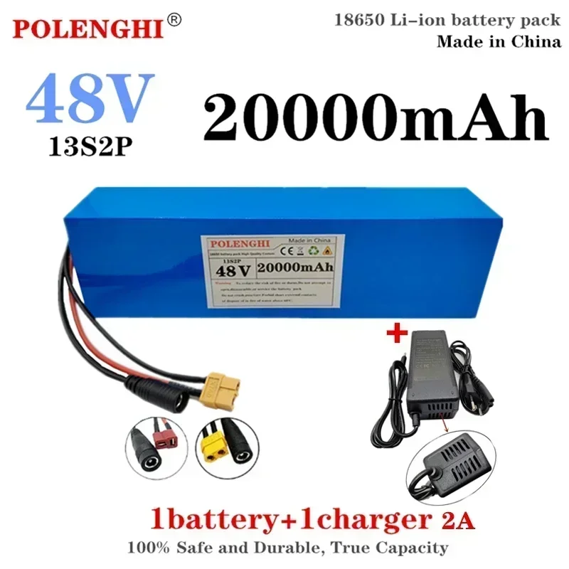 

Large capacity XT-60/T plug 48V 13S2P 20Ah rechargeable lithium-ion battery pack with built-in intelligent BMS protection board