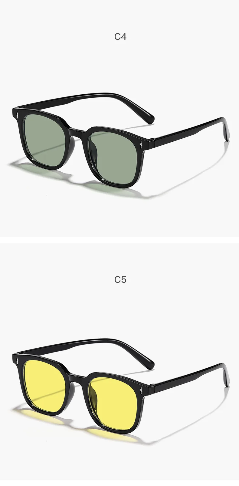 Neue Vintage-Sonnenbrille mit quadratischem Rahmen für Damen und Herren, Markendesigner, schwarz, Anti-Bulue-Brille – Detail 11