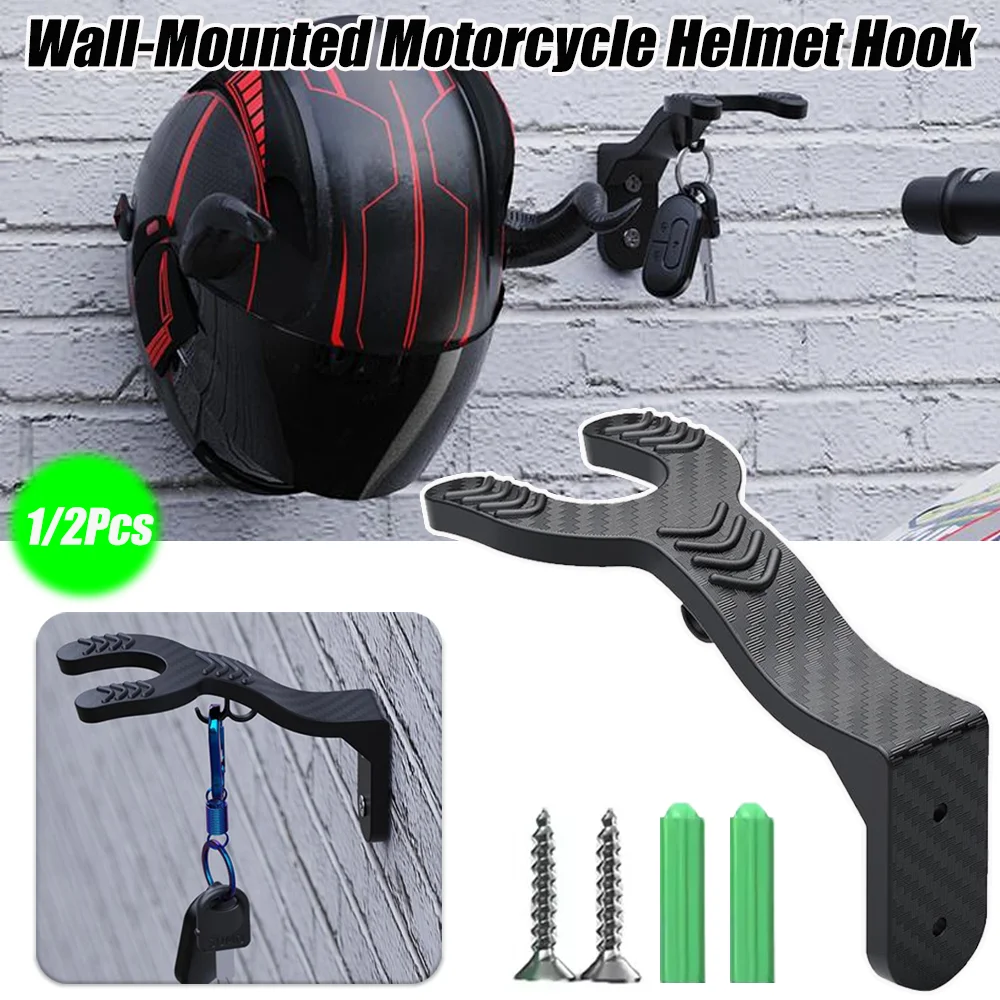 

1/2Pcs Motorcycle Helmet Hook Racks Multipurpose Wall-Mounted Storage Luggage Jacket Shelf Wall Mount Hooks Moto Accessories