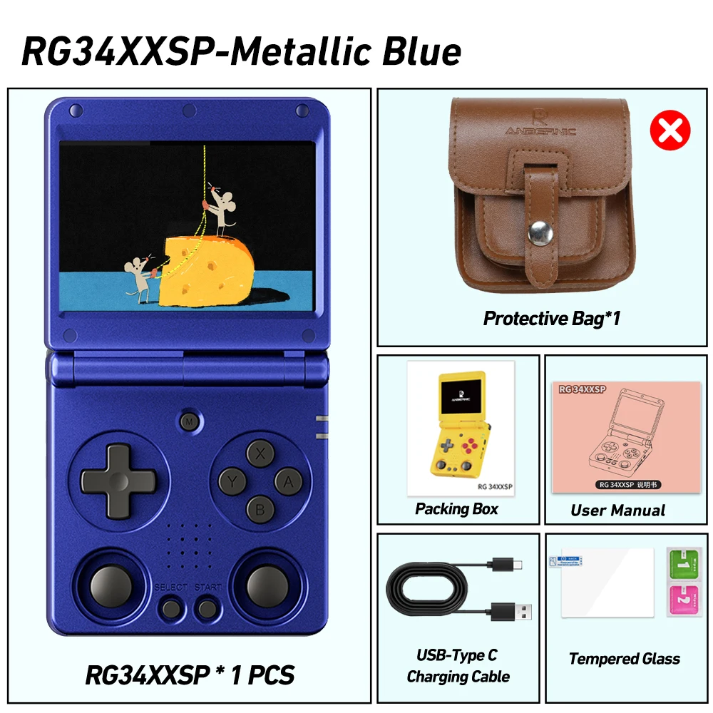 Anbernic RG34XXSP 3.4'' IPS Handheld Game Console 64GB