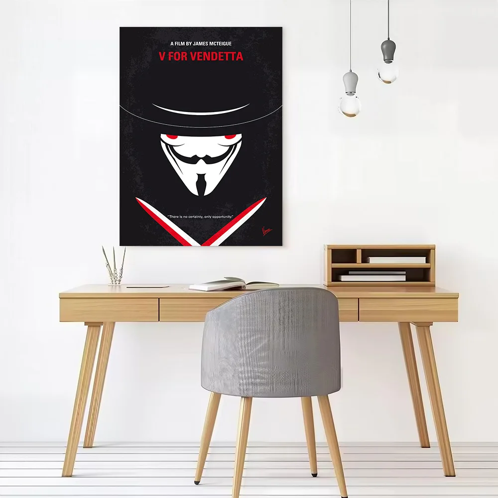 No319 My V for Vendetta Minimal Movie Canvas Poster Customizable Pictures Wall Art Canvas Painting for Room Decorating Interior