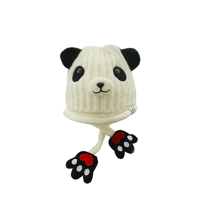 Children\'s Cartoon Animal Wool Knitted Hat Winter Plus Velvet Thick Warm Super Cute Cute Ear Protection Hat Baby Beanie Hat