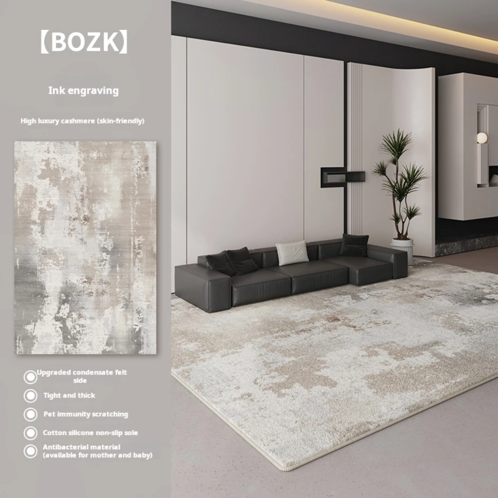 

VIKAMA Summer Retro Solid Color Anti-Stain And Anti-Slip Rug Bedroom, Living Room Sofa, Imitation Cashmere Rug Home Decoration.