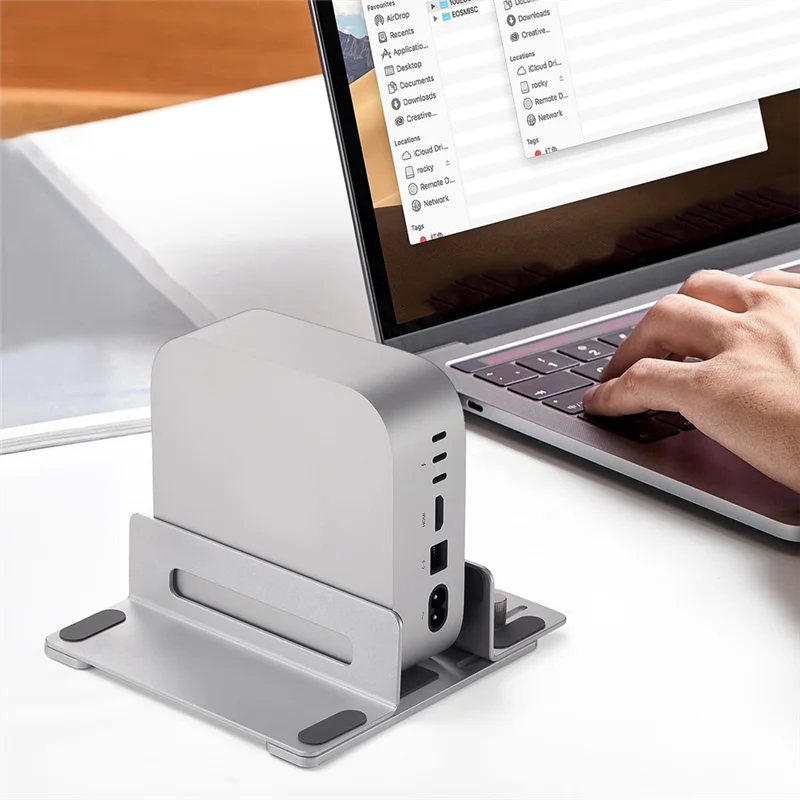 TKOH-Aluminum Alloy Base For Mac Mini M4 Pro Anti Slip Computer Multifunction Bracket Cooling Base