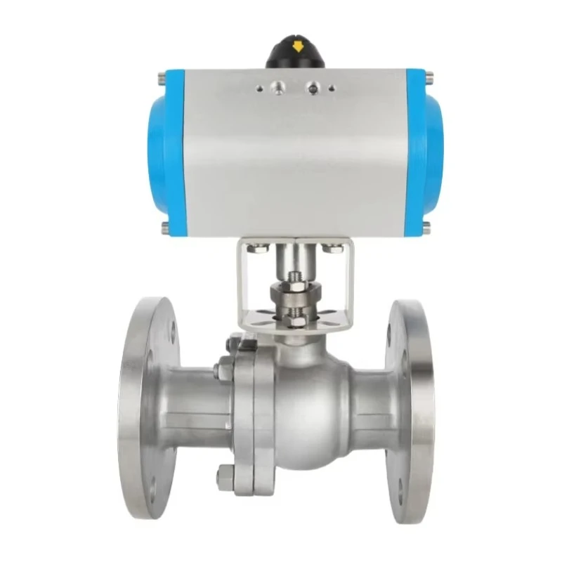 3-Inch High Flanged Pneumatic Ball Valve Air Actuated Pressure Reducing Base Media Valve for