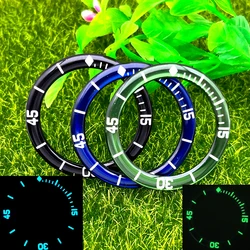 42.7MM Bezel Insert C3 Green Luminous Fit Blancpain Fifty Fathoms Series Men's Watches Accessories Watch Case Repair parts