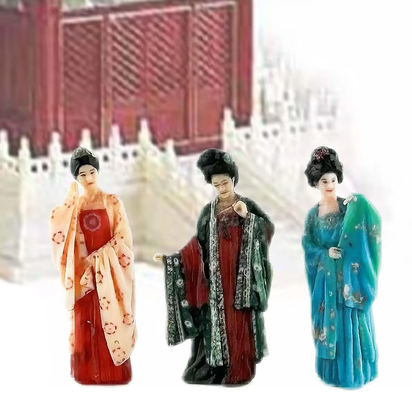 1:64 미니어처 모델 피규어 풍경 풍경을 위한 중국 고대 인형 동상