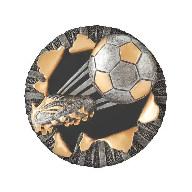 3D Football Trophy Logo Tire Cover 4WD 4x4 Trailer Soccer Ball Lover Spare Wheel Protector for Jeep Toyota 14