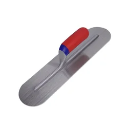 Lame en acier au carbone avec manche en plastique, frontal arrondi, truelle à plâtre de finition, outil de construction, spatule à béton