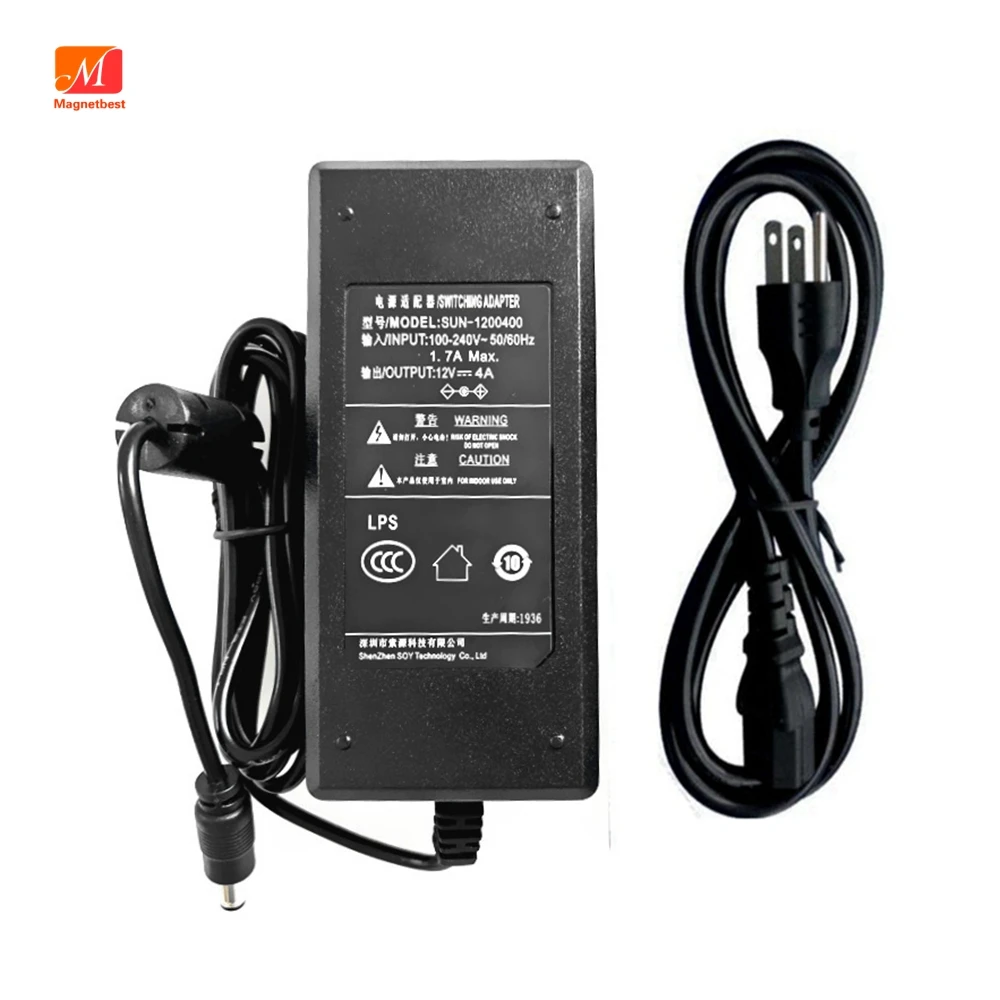 SOY 12V 4A 48W AC DC Adapter SUN-1200400 SOY-1200400 For HKC Monitor Power Supply Charger Adapter