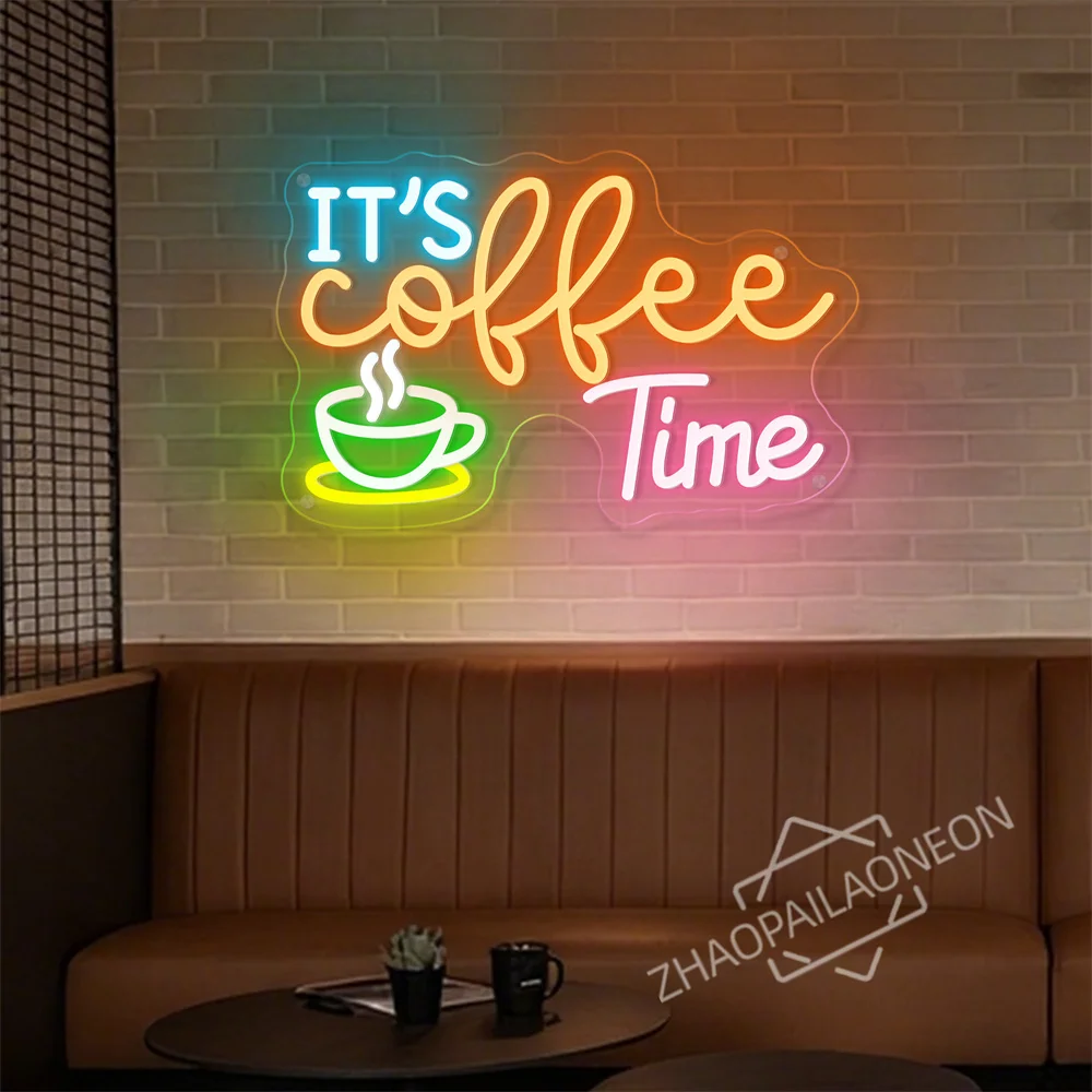 It's Coffee Time Neon Sign coffee Bar Decoration LED Neon Coffee Logo Coffee Bar Accessories Restaurant Bar Art Party Decor - view 2