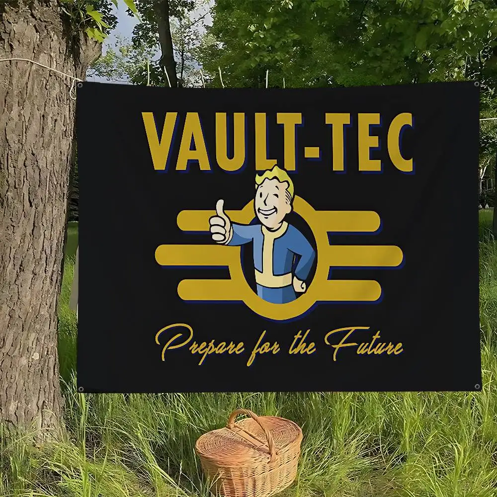 Game Vault Tec F-Fallout Banner Art Printing Japanese Wall Flag Anime Wall Hanging Home Decor