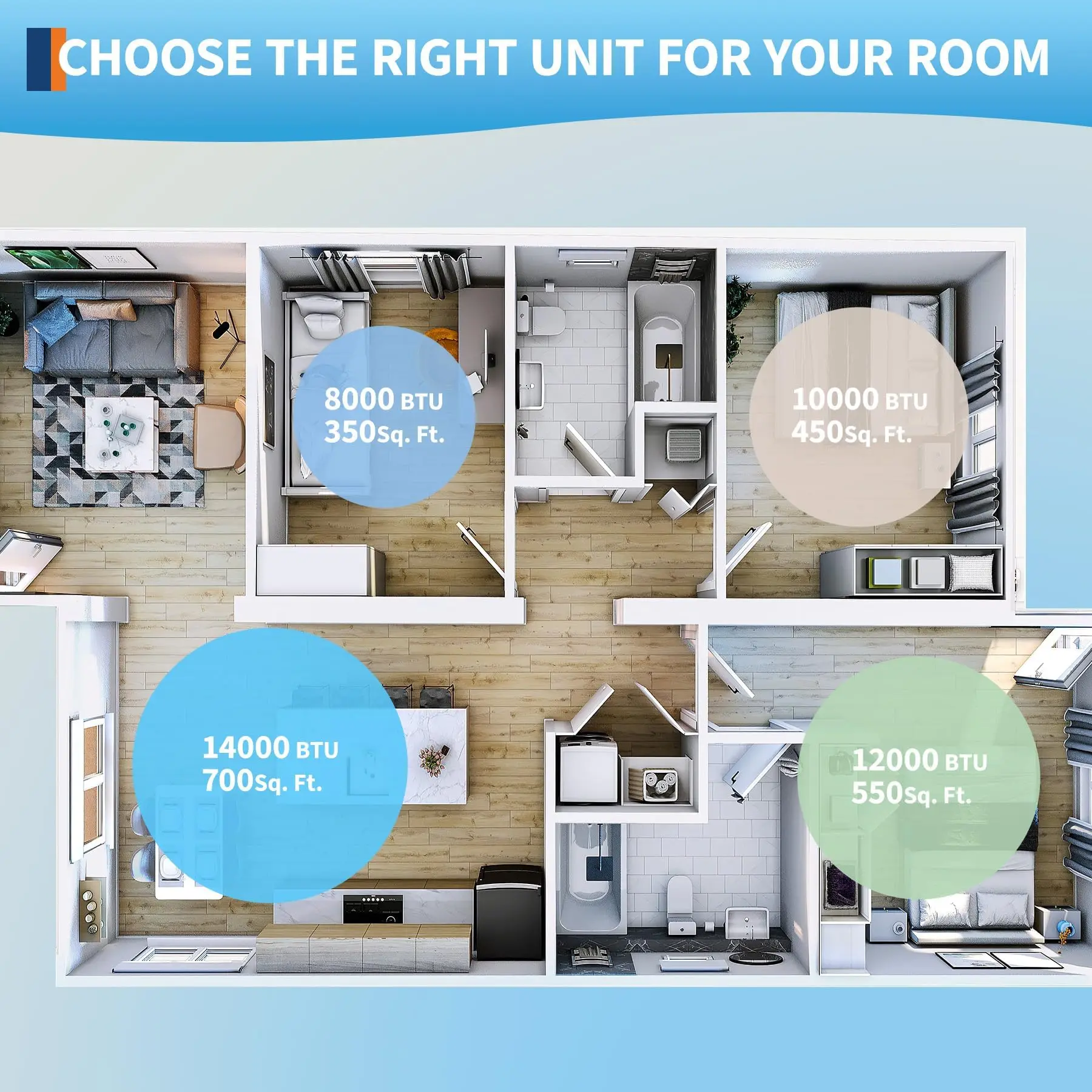 14,000 BTU Portable Air Conditioners, 3-in-1 Portable AC Unit for Rooms to 700 Sq. Ft. with Cooling, Dehumidifier & Fan Modes, Remote, 24H Timer, Installation Kits, Indoor Standing AC for Large Room