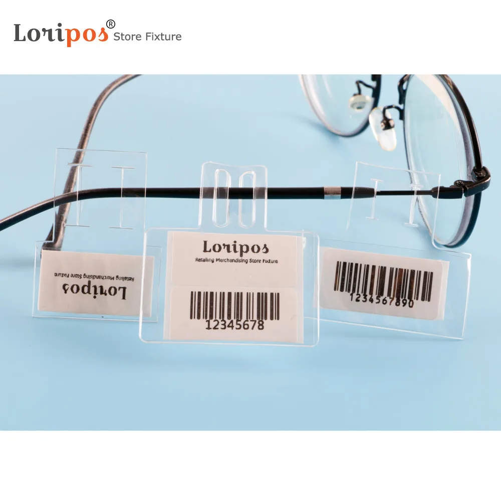 100pcs Tpu Glasses Price Card Envelope Label Frame Frosted Code Bar Sign Clip Tag Sleeve Pouch Hanger Paper Tag Pocket