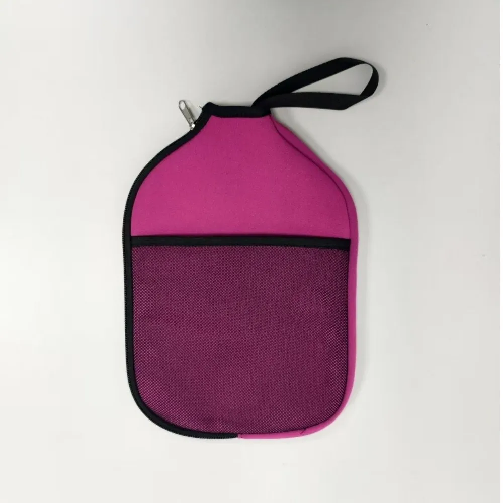 Zippered Pouch Pickleball Racket Cover Durable Construction Waterproof Design Pickleball Paddle Case Wear Resistant Mesh Pocket