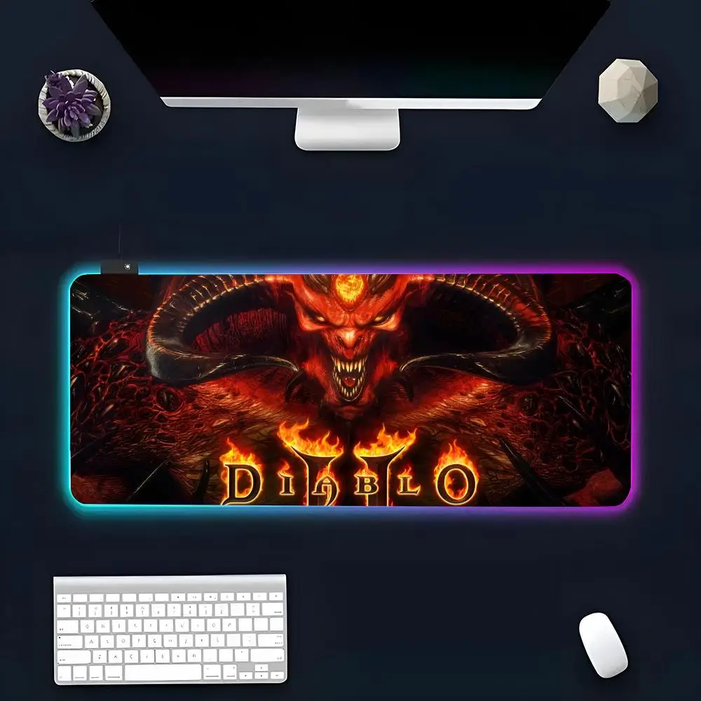 V-Vintage D-Diablos RGB Brilho Mouse Pad, Custom PC Mat Tabela, Game Player Carpet, LED dedicado, Personalidade Imagem