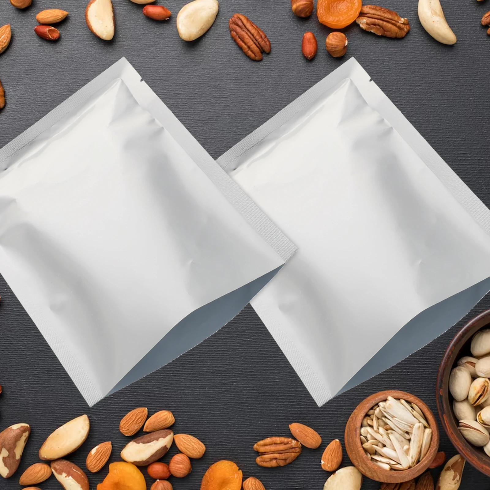 

100pcs Food Vacuum Bags Aluminum Foil Heat Sealed Portable Self Sealing Snack Packaging Loose Tea Bags Practical Storage