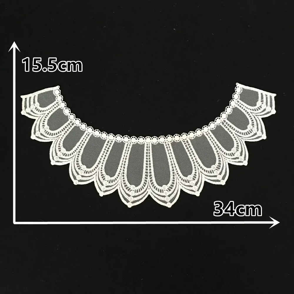 High quality Embroidery Lace trim sewing Organza Front and rear Laces collars for dress DIY Lace fabric Accessories Supplies