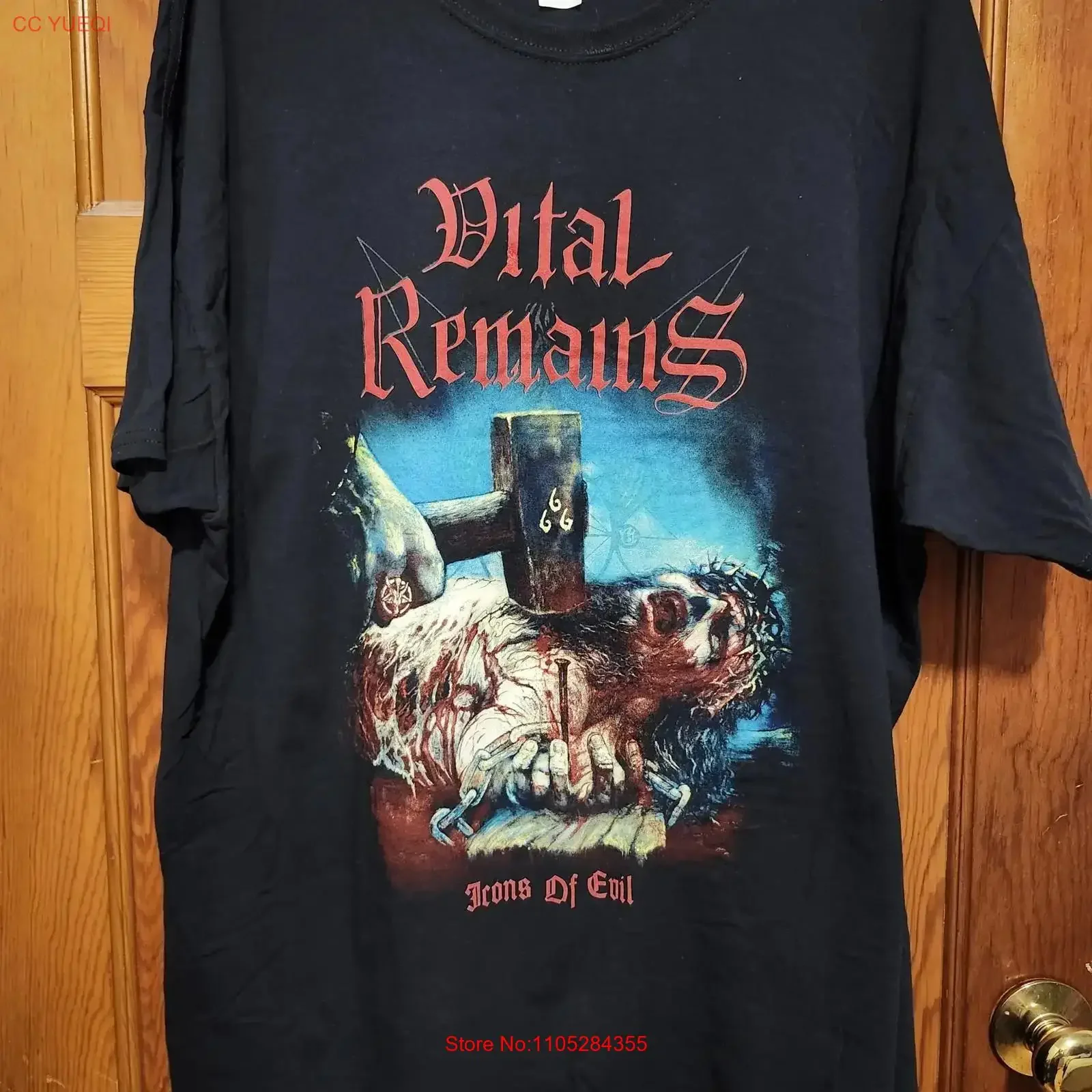 Vital Remains Icons Of Evil T Shirt vintage Washed Stretched homme Unisex Breathable Top For Everyday Wear fashion Versatile