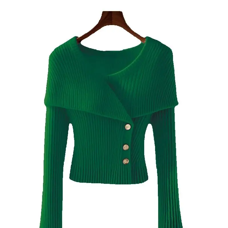 Herbst Kleine Duftende Wind Stricken Pullover Pullover Frauen Dünne Lange ärmeln Strickwaren Jacke Weibliche Casual Tops Solide Stricken Pullover