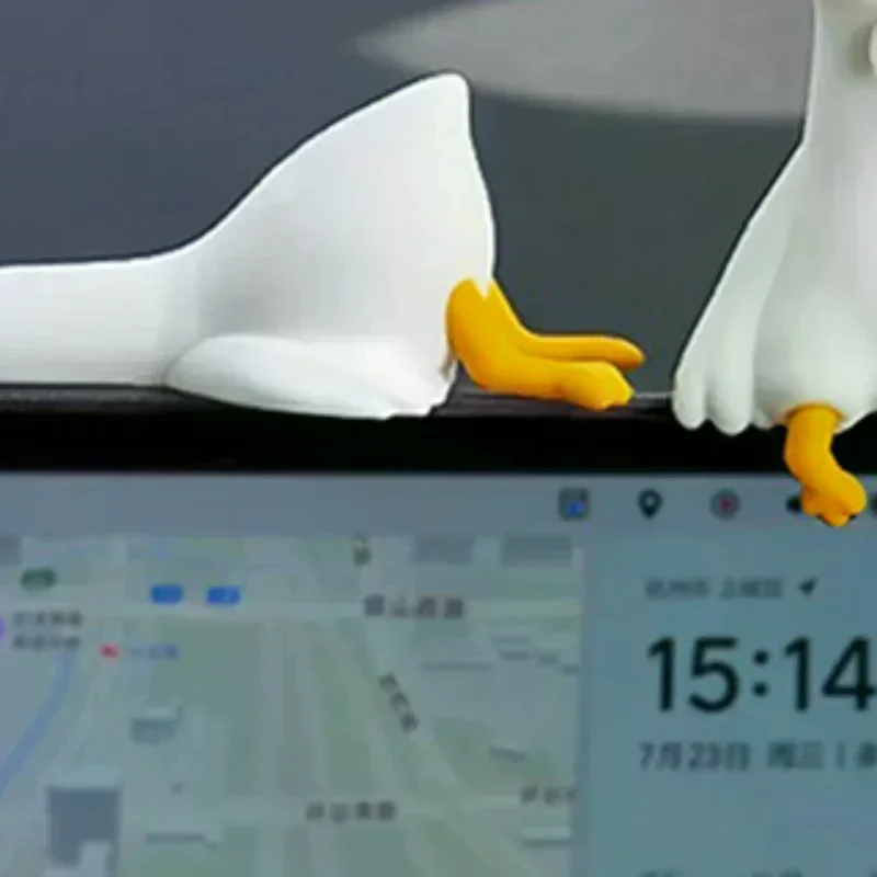 Resin Cartoon Animal Decor For Desk Car Dashboard TV Monitor Gift Idea Cute 3D Duck Figurine Mini Resin Duck Ornament Playful