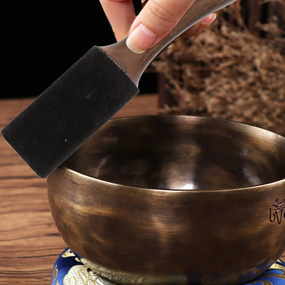 وعاء الموسيقى التبتية عصا 2 قطعة وعاء الصوت الخشبي مطرقة للتأمل البوذية اكسسوارات شفاء أداة أداة عدة