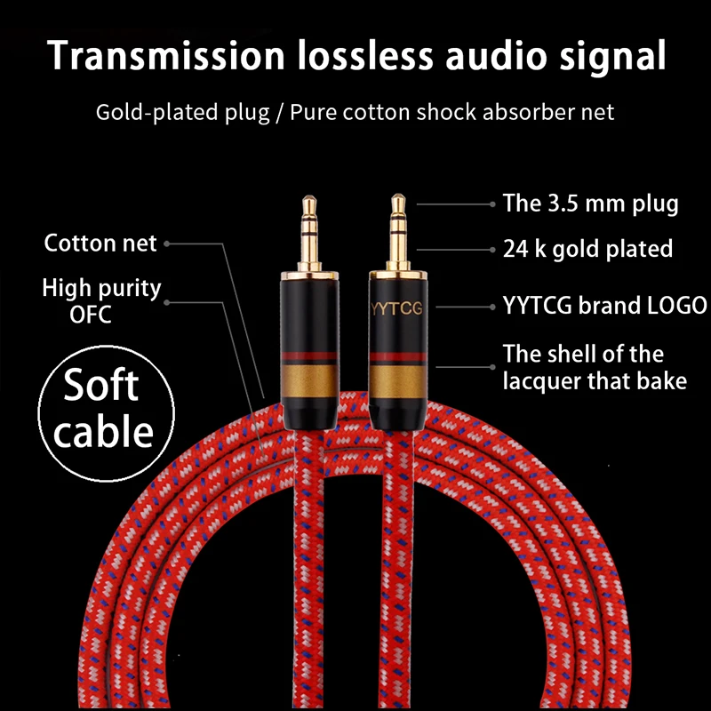 Aux Kabel Jack 3.5 Mm Audio Kabel 3.5 Mm Jack Speaker Kabel Audio Verlengkabel Jack Voor Iphone Hoofdtelefoon Luidspreker auto Speaker