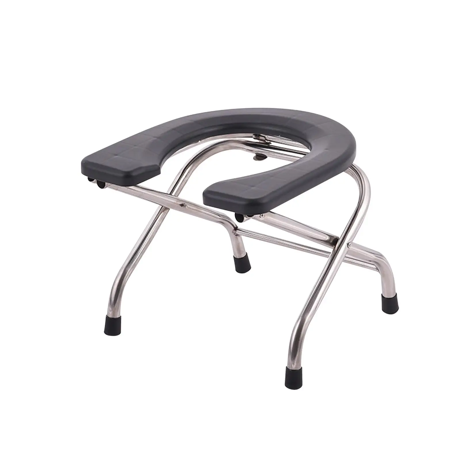 Foldable Squatting Toilet for seat Stainless Steel Commode Chair for Elderly and Adult Homecare