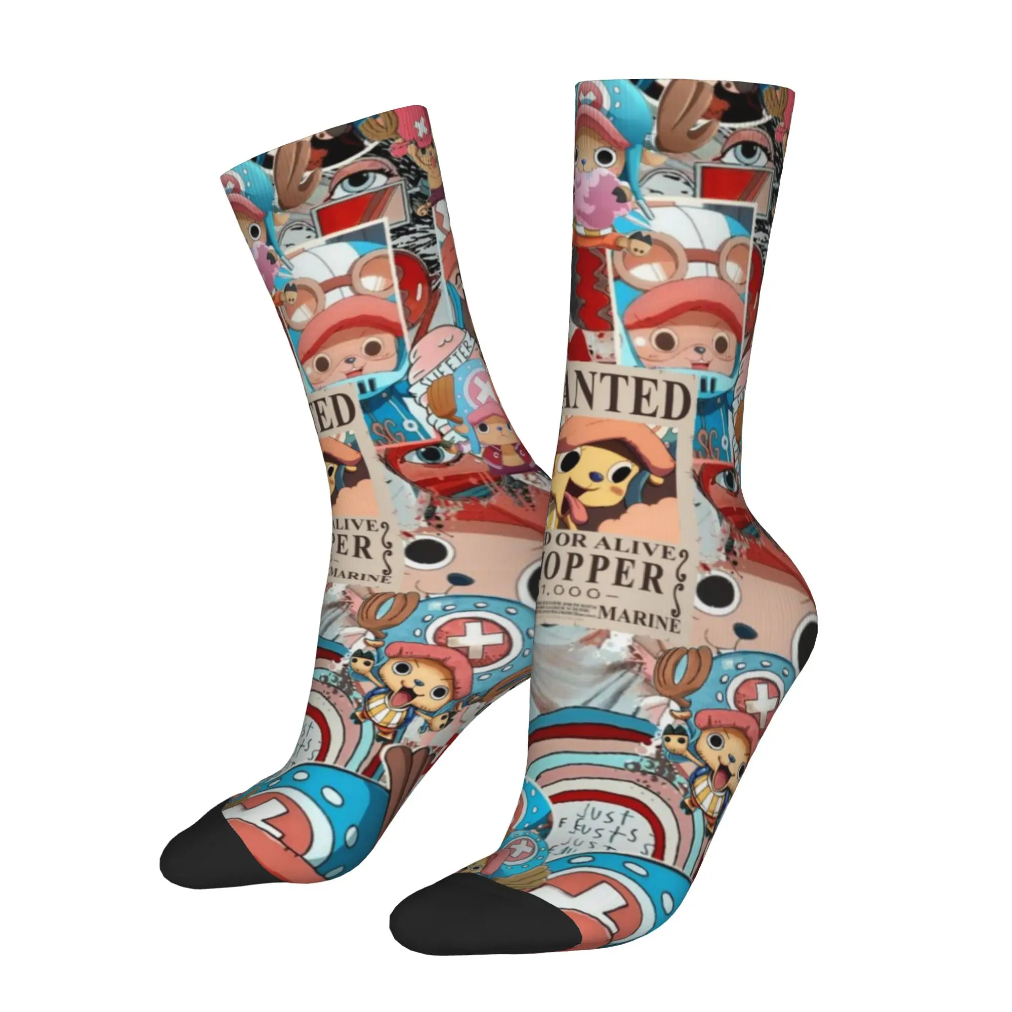 1 Pair Funny Sock One Piece Tony Tony Chopper (2) Rock Seamless Pattern Printed Men Socks Casual Men's Socks