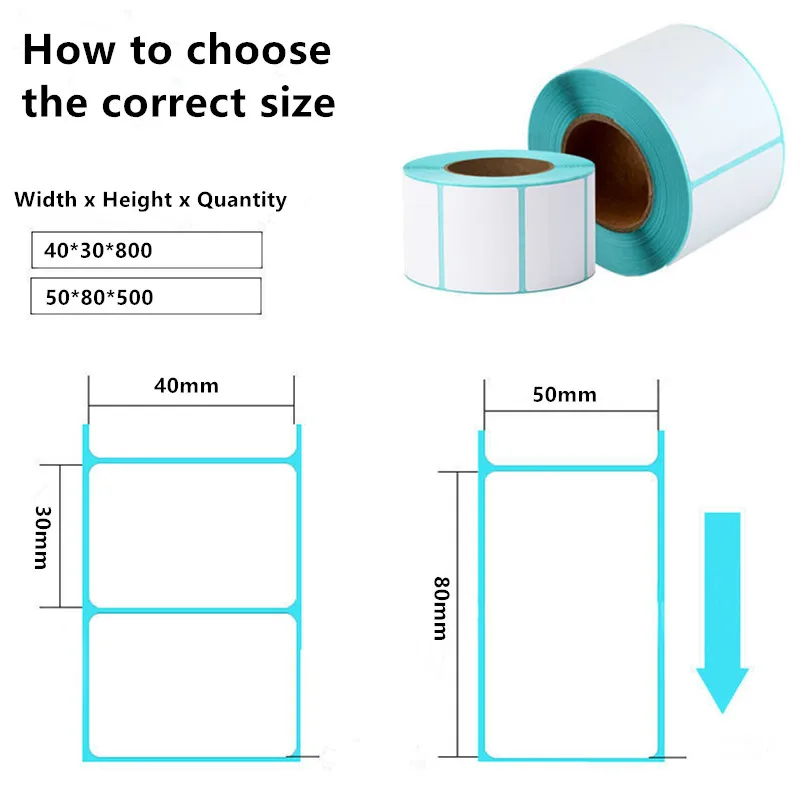 30-60mm Three proof Thermal Label Paper Barcode Printer Adhesive Stickers Express Price Waterproof Oil proof Scratch proof