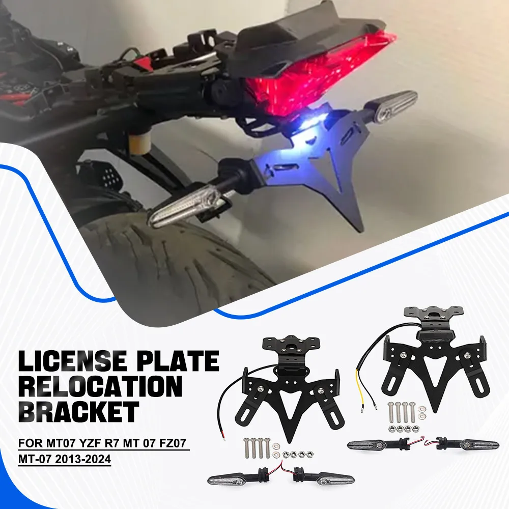 

MT07 License Plate Holder Rear Tail Tidy Fender Eliminator Accessories For Yamaha MT07 YZF R7 MT 07 FZ07 MT-07 2013-2023 2024