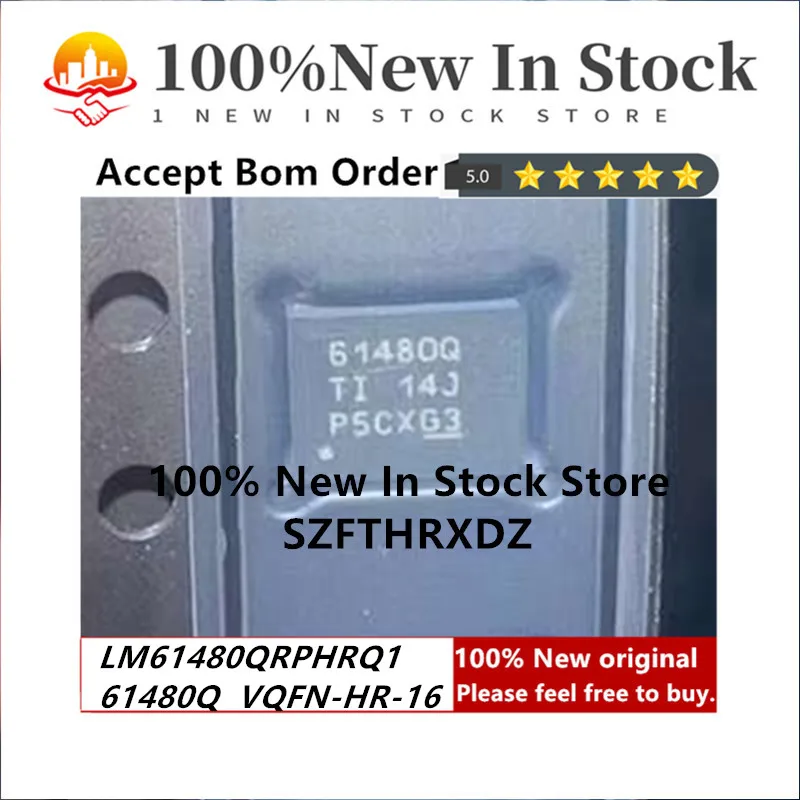 100% NEW ORIGINAL LM61480QRPHRQ1 VQFN-HR-16 61480Q VQFN-16 Conv DC-DC 3V to 36V Synchronous Step Down Single-Out  (1PCS)