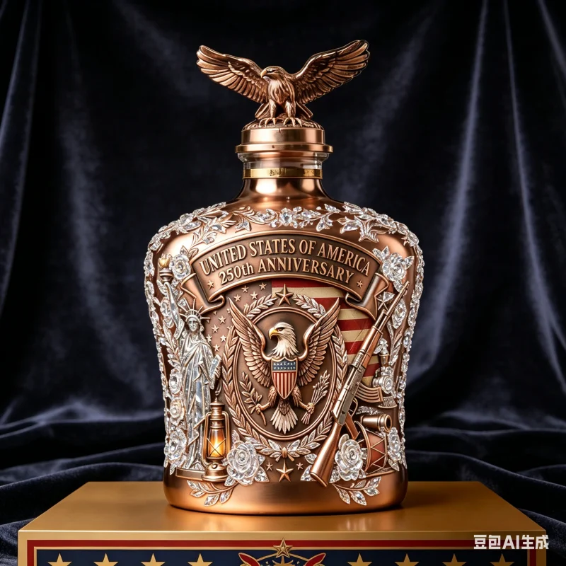 Patriotic USA Eagle Whiskey Decanter Glass Liquor Bottle Home Bar Display Ornament collection-grade foreign wine bottle