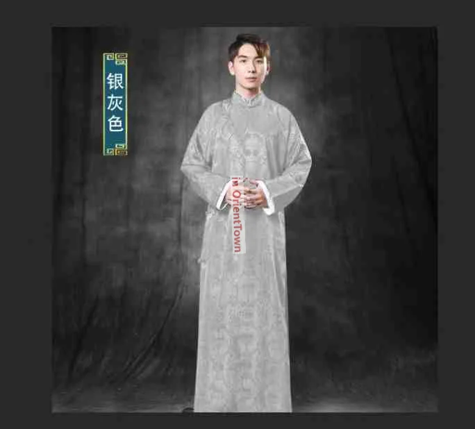 Year 1900 -1949 Wealthy Butler Long Robe Male Chinese Landlord Drama Costume Young Master Tang Costume Cross talk Gown Men TP015 - Image 3