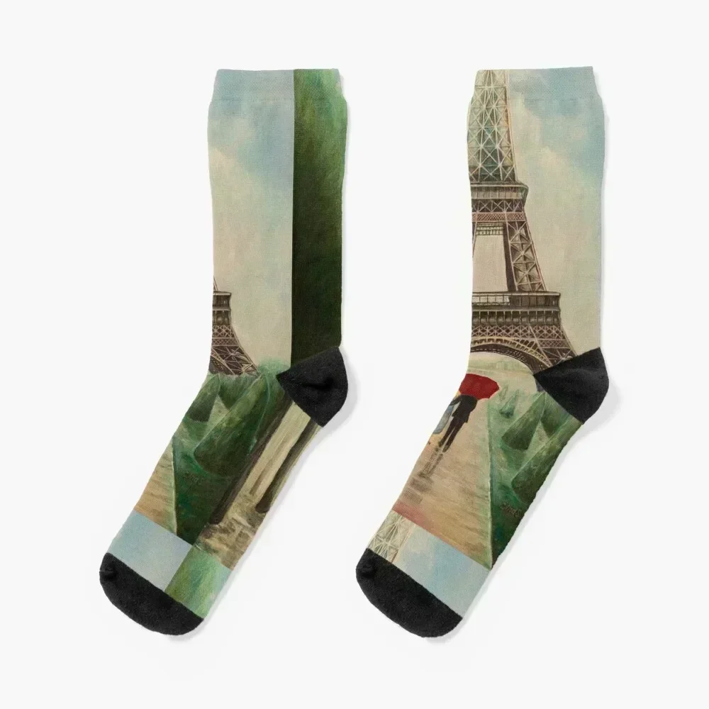 

At the Eiffel Tower Socks Running funny gift with print anti-slip Women Socks Men's