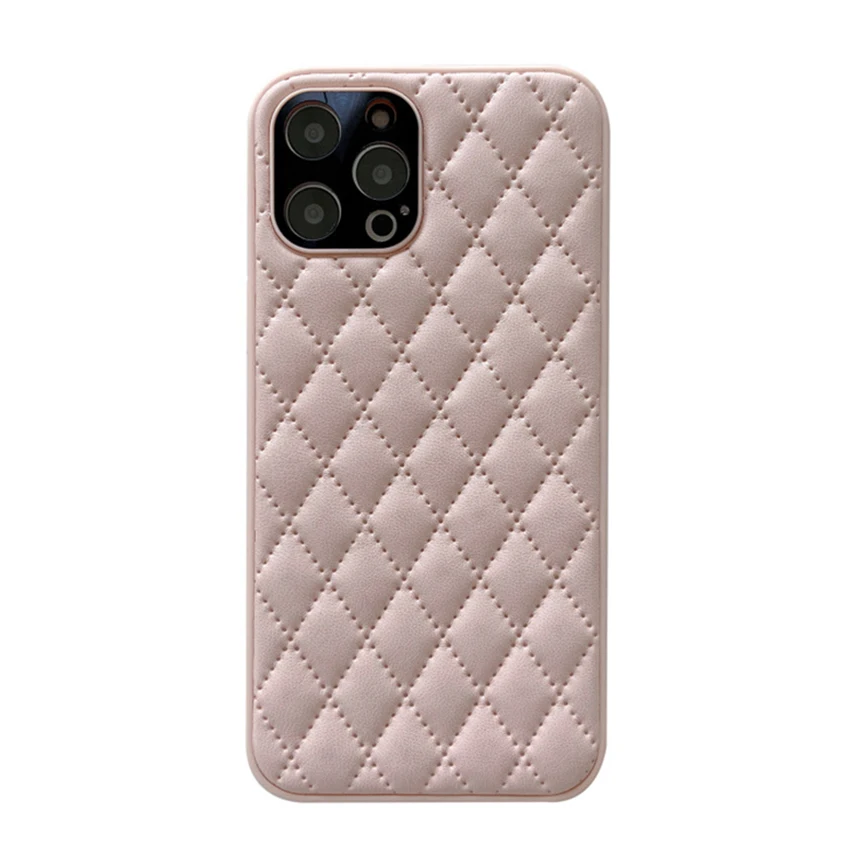 

Stitching Phone Case For Iphone 16 15 14 13 Pro 12 11 Max Plus 16Pro Diamond Plaid Phone Case Leather Feel 15Pro Literary Cover
