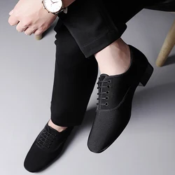 Ballroom Latin Dance Shoes Men Jazz Shoes Sneakers for Men Low Heel Professional or Practice Dancing Shoes Oxford Cloth