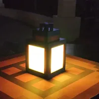 Minecraft Lantern Torch Bedside Lamp Creative Bar Outdoor Decoration LED Rechargeable Bedside Night Light Model Atmosphere Decor