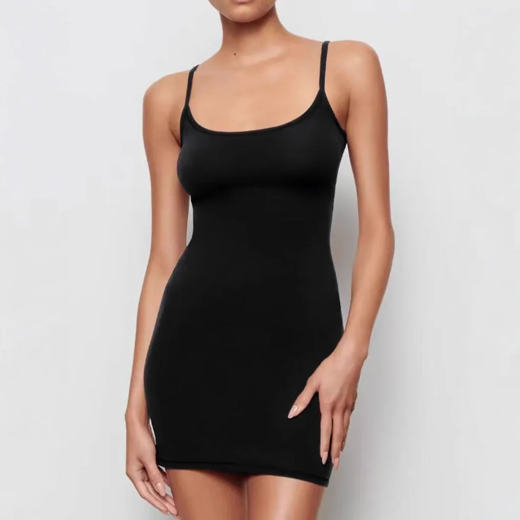 Summer Spaghetti Strap Bodycon Slip Dress Women's Sexy Booty Lift Casual