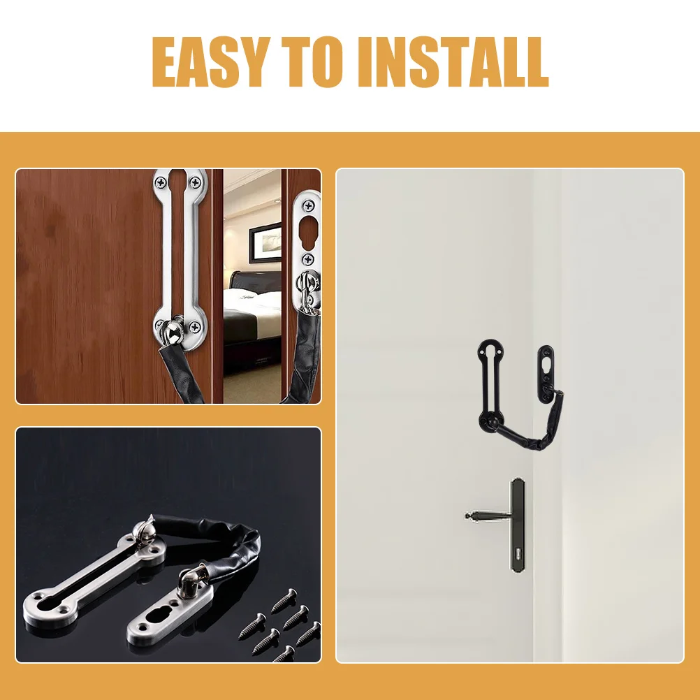 

1pcs Door Chain Lock Stainless Steel Security Latch For Indoor Hotel Office Heavy Duty Safety Chain Durable Smooth Surface Door