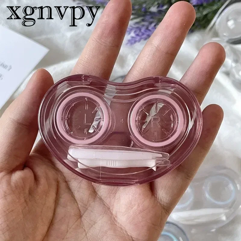 2pcs Contact Lens Case Portable Transparent Simple One-piece Companion Case Contact Lens Double Case No Need To Twist The Lid