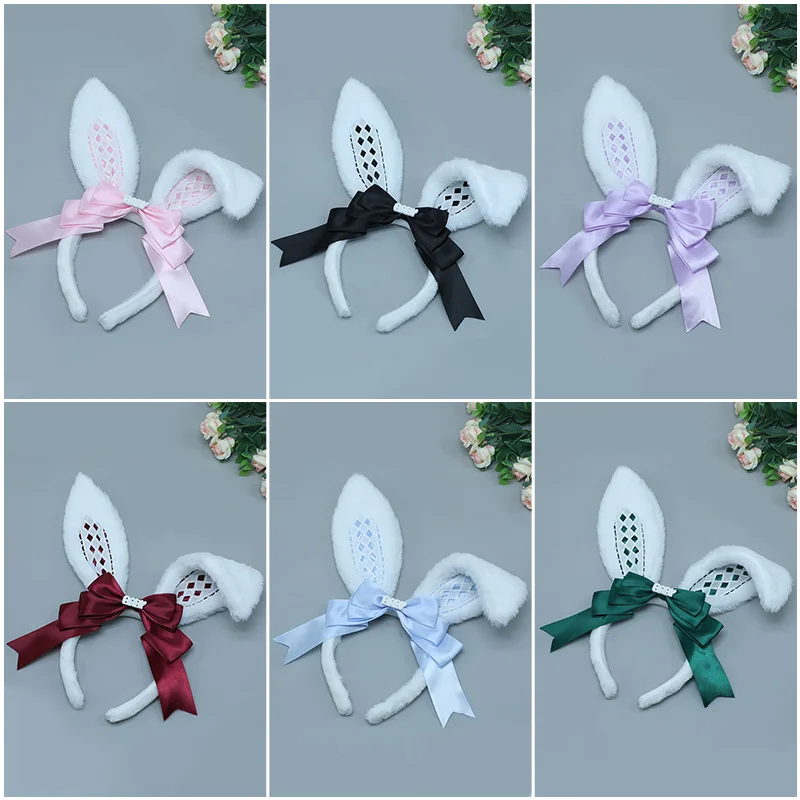 Alice oreilles de lapin bandeau mignon doux Performance habiller oreilles de bête bandeau en peluche coiffure cheveux accessoires cornes Cosplay