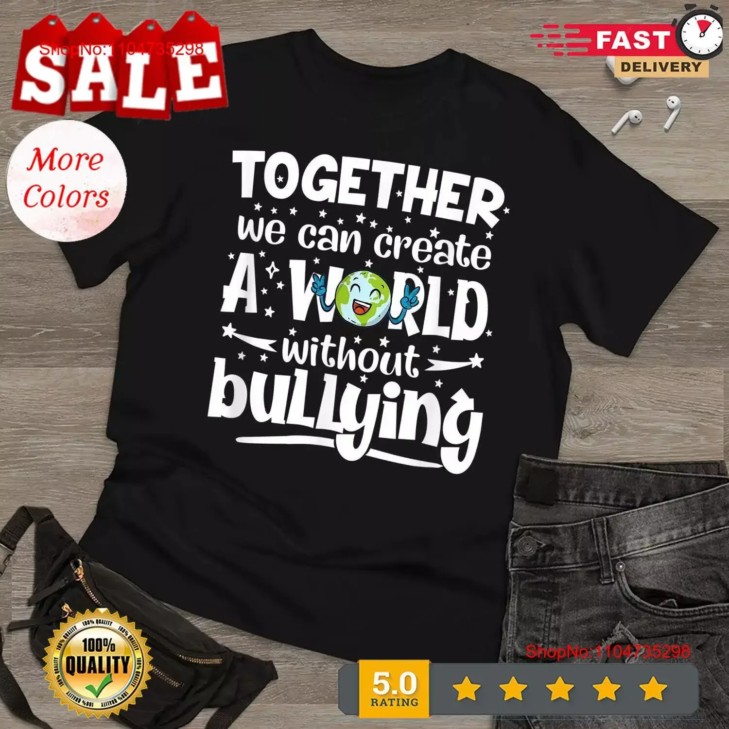 Футболка World Without Bully Anti Bully Spread Kindness Unity Day, винтажная потертая мужская универсальная уличная дышащая футболка Футболка World Without Bully Anti Bully Spread Kindness Unity Day, винтажная потертая мужская универсальная уличная дышащая футболка