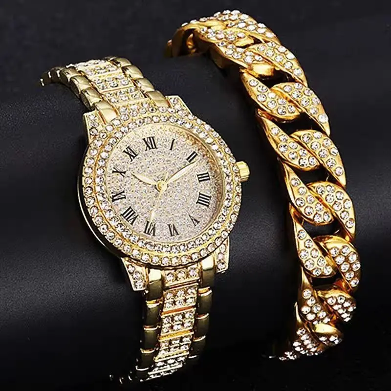 

Diamond Starry Sky Charm Watch with Bracelet Set Women Quartz Wristwatch Accessories for Ladies Jewelry Set Clock Gift Female