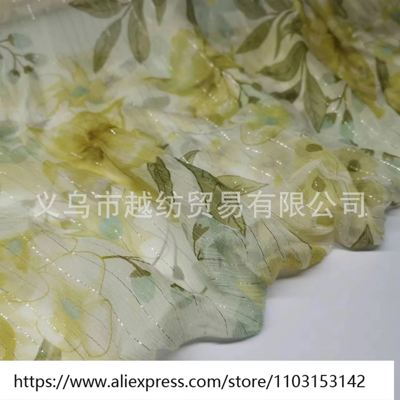 Zomer licht en licht transparant zilver zijde afdrukken 6momme Crinkle Joe stof brede mode-jurk