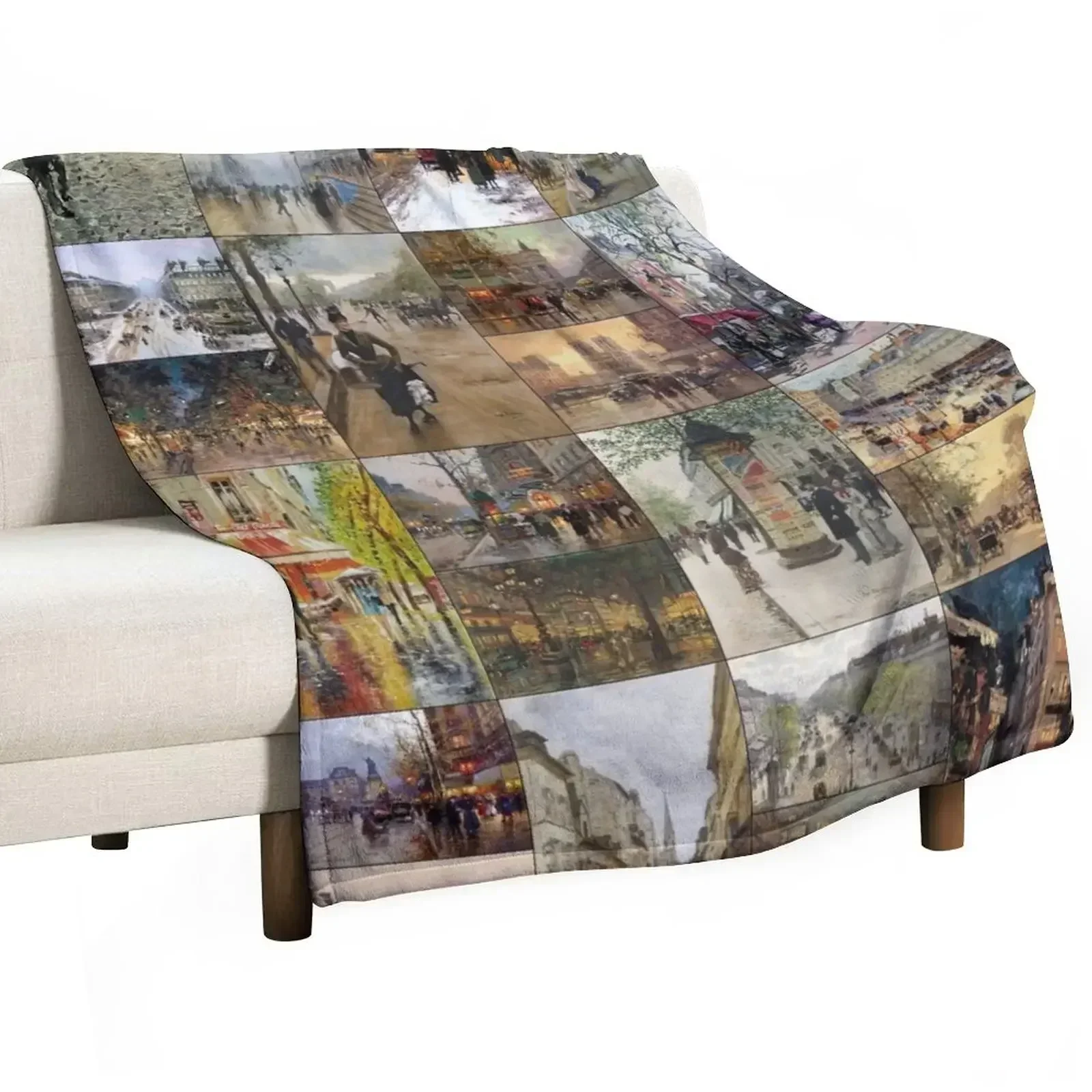 Impressionist Paris Throw Blanket blankets ands Thin Bed covers Flannel Blankets