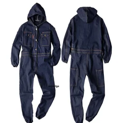 Denim Coverall Electric Welding Suit Labor Insurance Clothes Auto Repairman Workwear High Quality Fit M-4xl Mechanical Welder